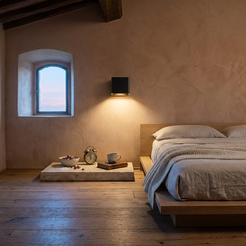 Applique Cubic Design — Chambre wabi-sabi en Toscane — Halonéa