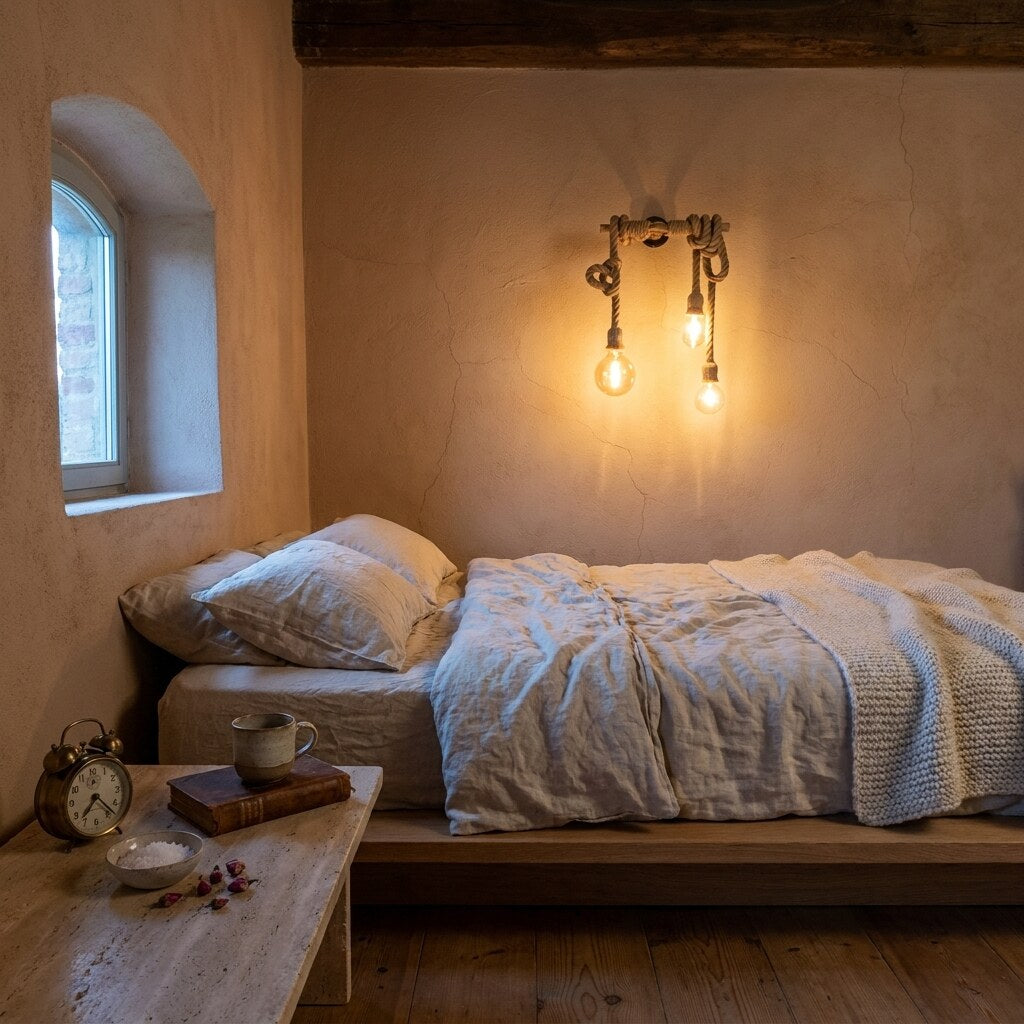 Applique Juta Bohème — Chambre wabi-sabi en Toscane — Halonéa