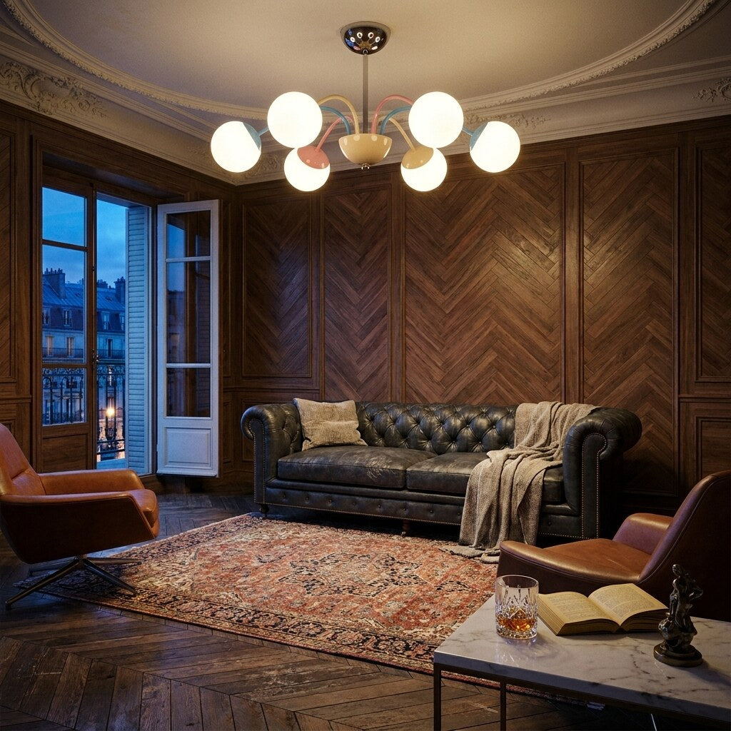 Lustre Murano Design — Salon Haussmann à Paris — Halonéa