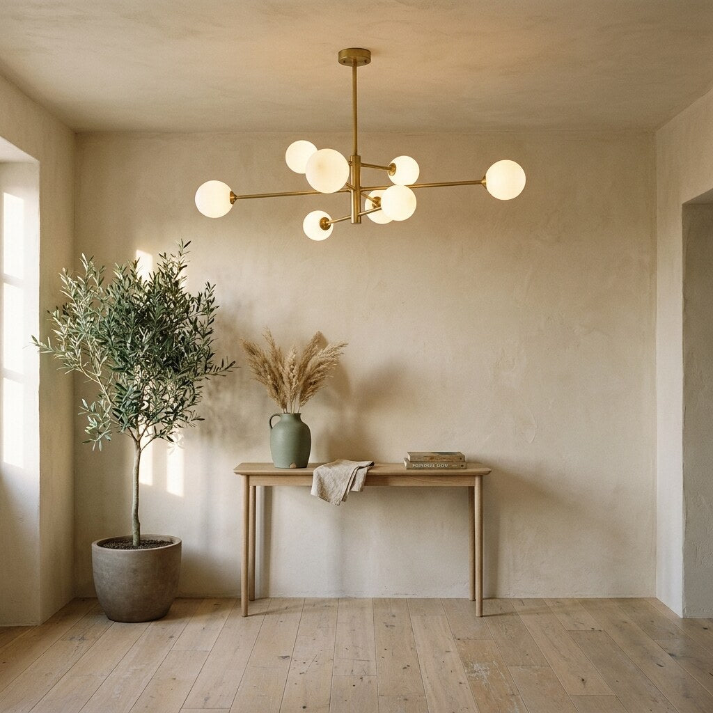 Lustre Truva Sputnik — Entrée Japandi en Provence — Halonéa