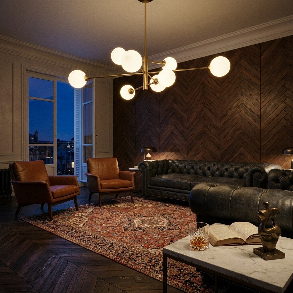 Lustre Truva Sputnik — Salon Haussmann à Paris — Halonéa