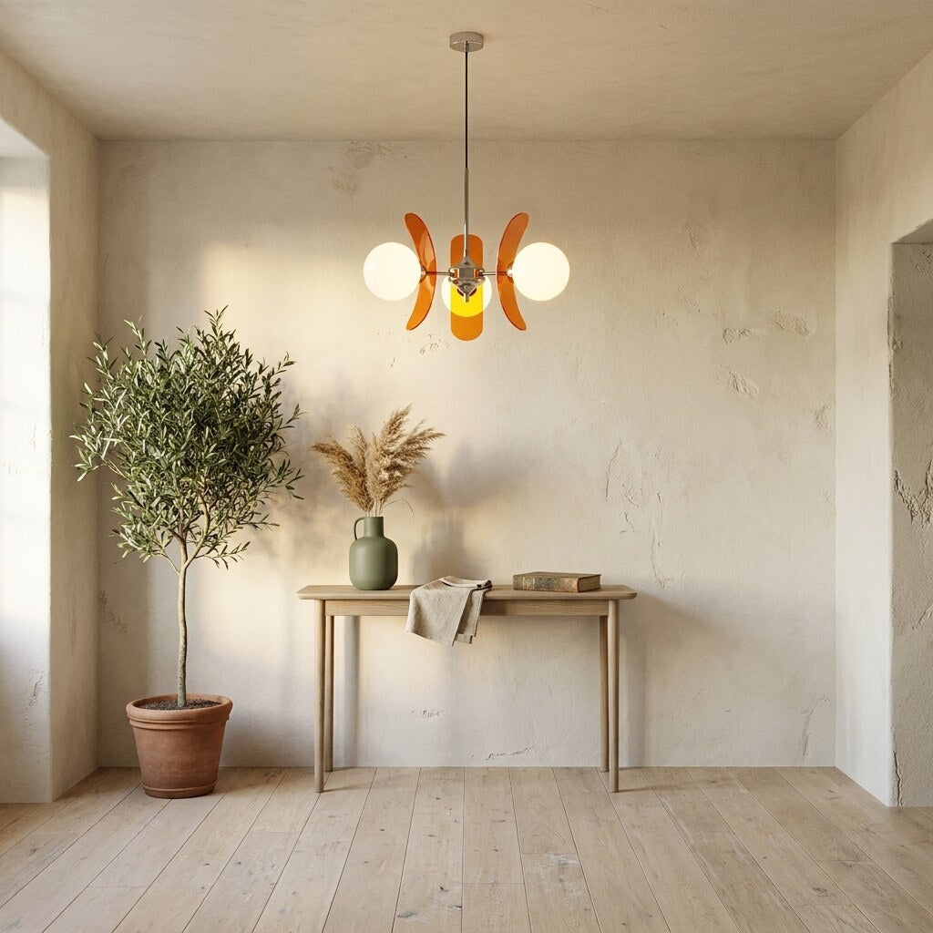 Lustre Ulano Design — Entrée Japandi en Provence — Halonéa