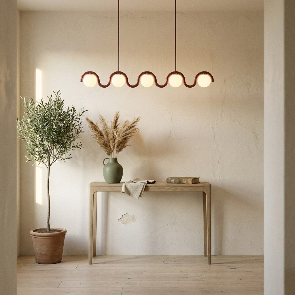 Lustre Uveta Design — Entrée Japandi en Provence — Halonéa