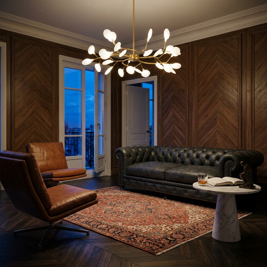 Lustre Welin Contemporain — Salon Haussmann à Paris — Halonéa