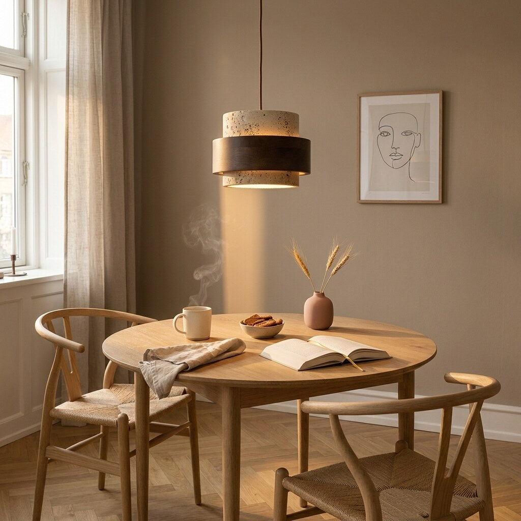 Suspension Perra Japandi — Coin repas scandinave à Copenhague — Halonéa