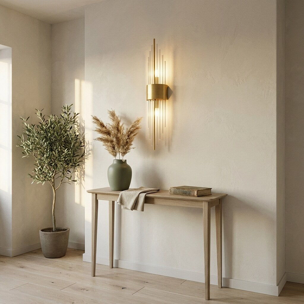 Plafonnier Fiore Design — Entrée Japandi en Provence — Halonéa