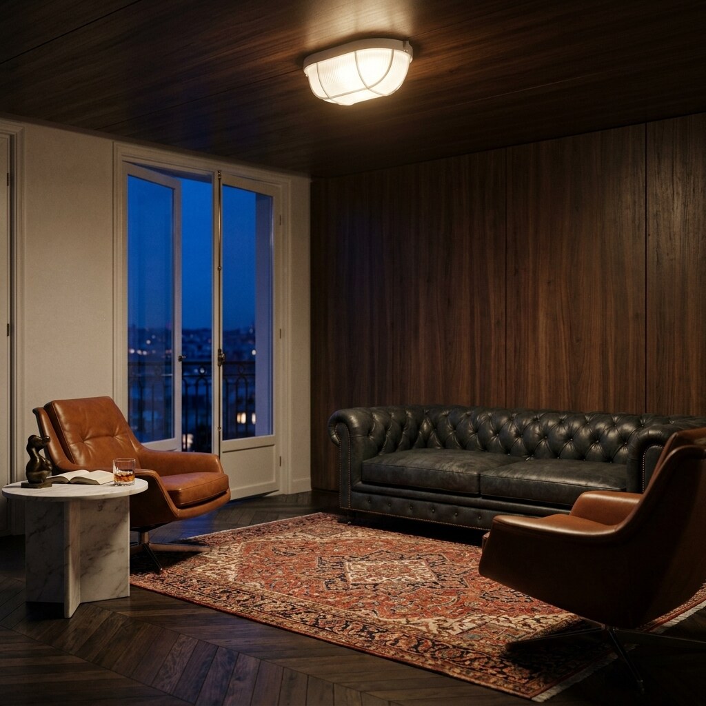 Plafonnier Lunara Design — Salon Haussmann à Paris — Halonéa