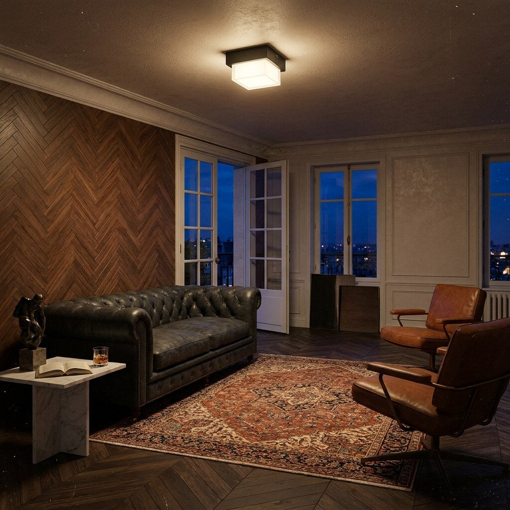 Plafonnier Quadra Design — Salon Haussmann à Paris — Halonéa