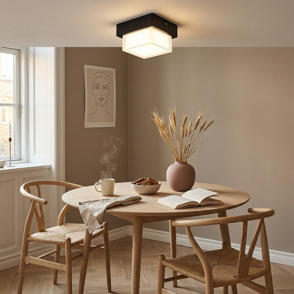 Plafonnier Quadra Design — Coin repas scandinave à Copenhague — Halonéa
