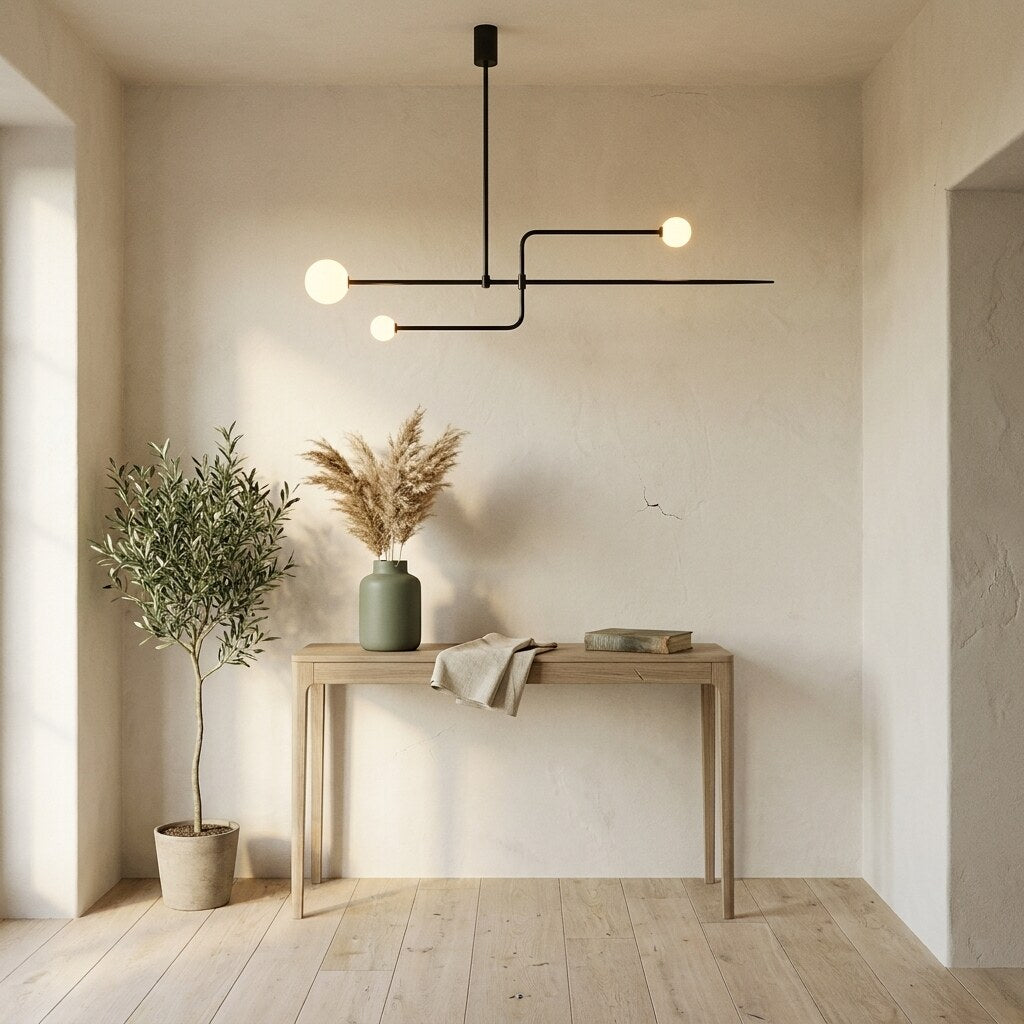 Suspension Arcane Design — Entrée Japandi en Provence — Halonéa