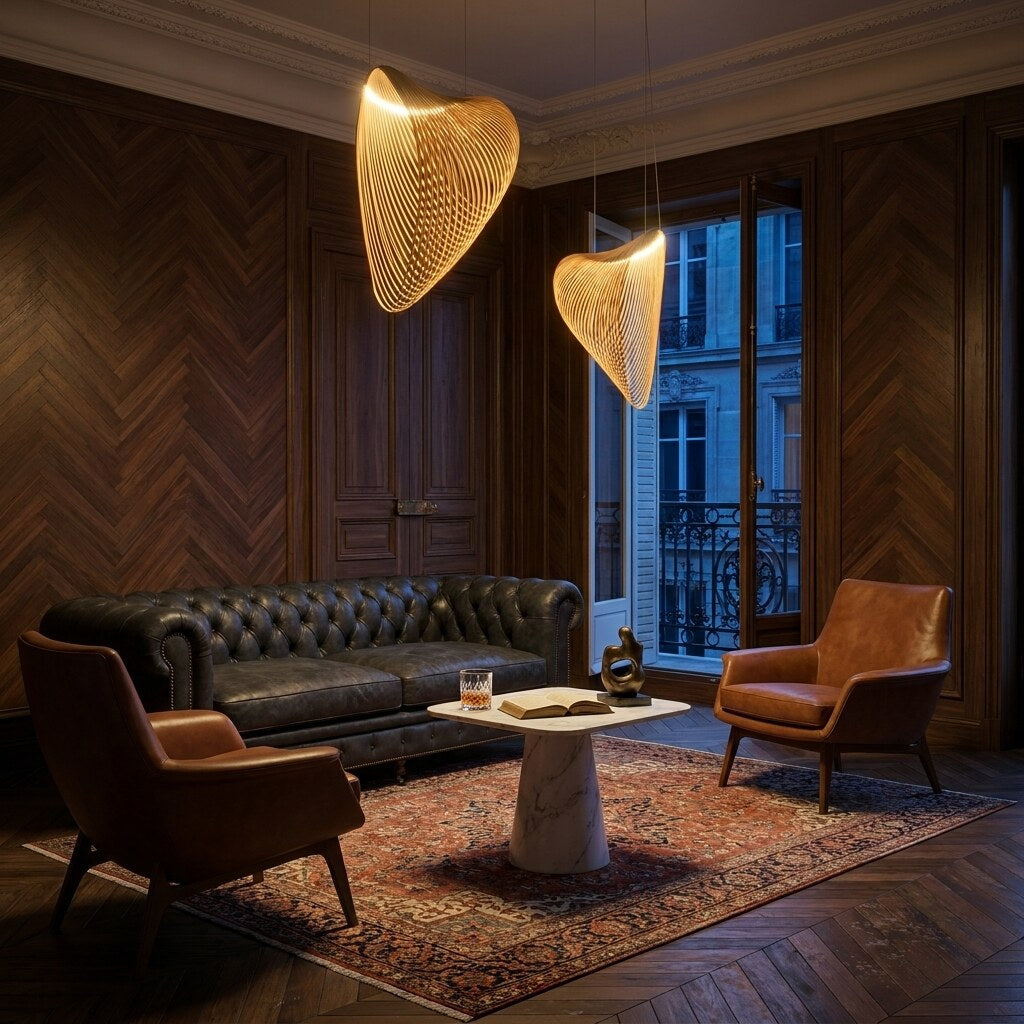 Suspension Hexa Vintage — Salon Haussmann à Paris — Halonéa