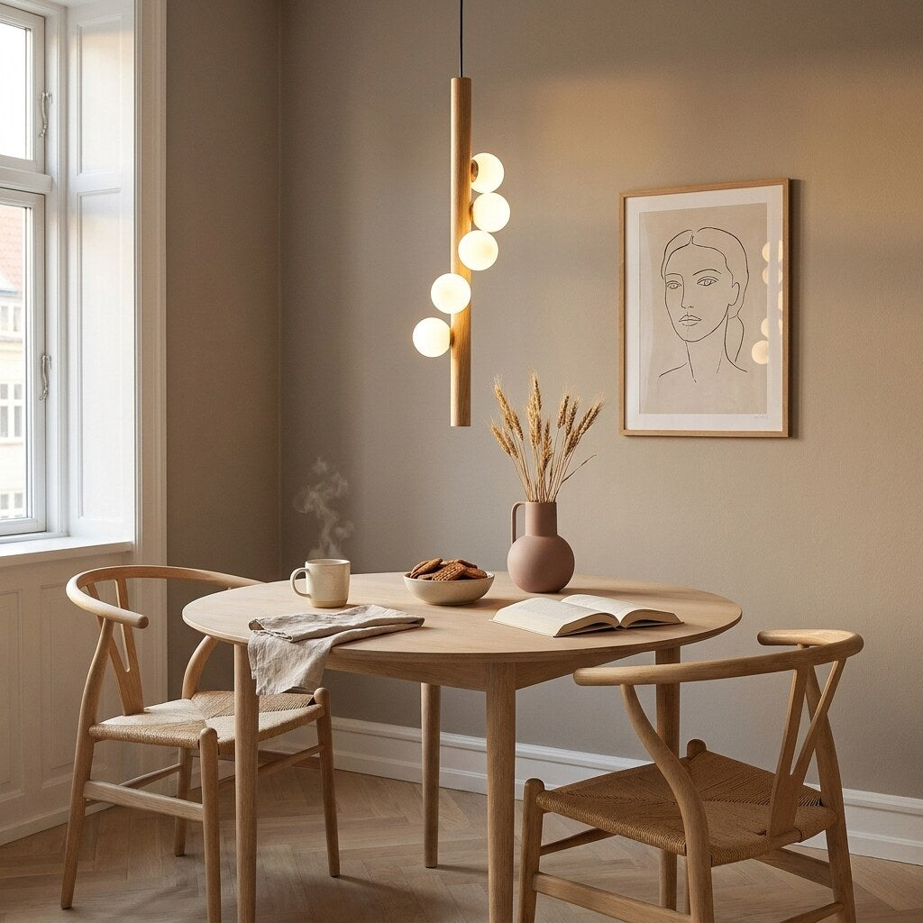 Suspension Stick Minimaliste — Coin repas scandinave à Copenhague — Halonéa