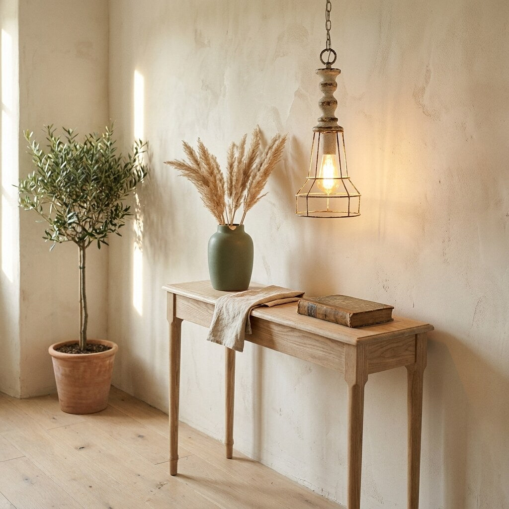 Suspension Xylo Scandinave — Entrée Japandi en Provence — Halonéa