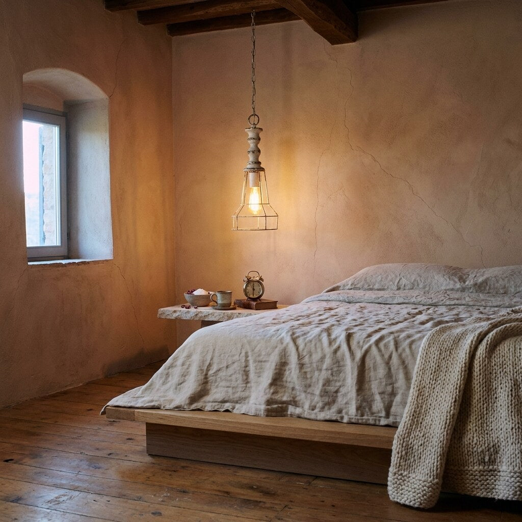 Suspension Xylo Scandinave — Chambre wabi-sabi en Toscane — Halonéa