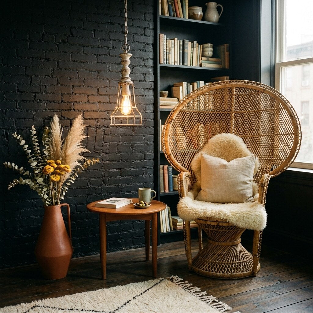Suspension Xylo Scandinave — Coin lecture bohème à Brooklyn — Halonéa